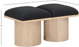 Pavilion Bench: Luxurious Channel-Tufted Seat in Elegant Oak Veneer, Art Deco Design for Stylish Spaces