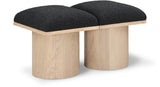 Pavilion Bench: Luxurious Channel-Tufted Seat in Elegant Oak Veneer, Art Deco Design for Stylish Spaces