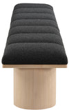Pavilion Bench: Luxurious Channel-Tufted Seat with Oak Veneer, Perfect for Entryway or Bedroom Style