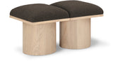 Pavilion Bench: Luxurious Channel-Tufted Seat in Elegant Oak Veneer, Art Deco Design for Stylish Spaces