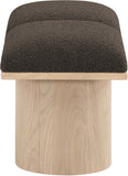 Pavilion Bench: Luxurious Channel-Tufted Seat in Elegant Oak Veneer, Art Deco Design for Stylish Spaces
