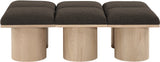 Pavilion Bench: Luxurious Boucle Fabric Seating with Art Deco Design for Entryway and Bedroom Decor