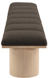 Pavilion Bench: Luxurious Channel-Tufted Seat with Oak Veneer, Perfect for Entryway or Bedroom Style
