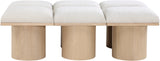 Pavilion Bench: Luxurious Boucle Fabric Seating with Art Deco Design for Entryway and Bedroom Decor