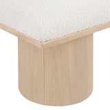 Pavilion Bench: Luxurious Boucle Fabric Seating with Art Deco Design for Entryway and Bedroom Decor