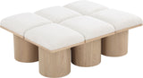 Pavilion Bench - Luxurious Boucle Fabric Seating with Art Deco Flair for Entryway or Bedroom Style