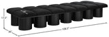 Pavilion Black Boucle Fabric Bench - Luxurious Seating with Art Deco Elegance for Any Space