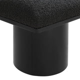 Pavilion Black Boucle Fabric Bench - Luxurious Seating with Art Deco Elegance for Any Space