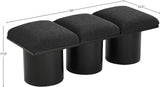 Pavilion Exquisite Black Boucle Fabric Bench - Art Deco Style with Luxurious Comfort & Versatile Design
