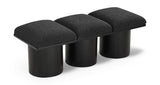 Pavilion Exquisite Black Boucle Fabric Bench - Art Deco Style with Luxurious Comfort & Versatile Design