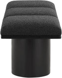 Pavilion Exquisite Black Boucle Fabric Bench - Art Deco Style with Luxurious Comfort & Versatile Design