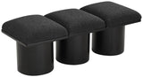 Pavilion Exquisite Black Boucle Fabric Bench - Art Deco Style with Luxurious Comfort & Versatile Design