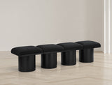 Pavilion Stylish Boucle Fabric Bench with Luxurious Cushion and Art Deco Design for Any Space