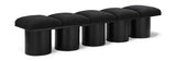 Pavilion Black Boucle Fabric Bench - Luxurious Art Deco Seating for Entryway or Bedroom Style