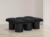 Pavilion Stylish Boucle Fabric Bench with Art Deco Design, Luxurious Cushion, and Versatile Seating