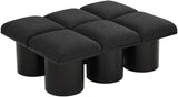 Pavilion Stylish Boucle Fabric Bench with Art Deco Design, Luxurious Cushion, and Versatile Seating