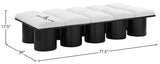 Pavilion Black Boucle Fabric Bench - Stylish Art Deco Seating with Luxurious Cushion and Oak Base