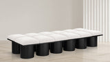 Pavilion Stylish Boucle Fabric Bench - Art Deco Design, Luxurious Cushioning & Versatile Seating Solution
