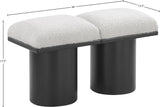 Pavilion Elegant Boucle Fabric Bench with Art Deco Style, Luxurious Cushion, and Versatile Design