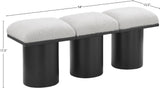 Pavilion Exquisite Black Boucle Fabric Bench - Art Deco Style with Luxurious Comfort & Versatile Design