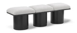 Pavilion Exquisite Black Boucle Fabric Bench - Art Deco Style with Luxurious Comfort & Versatile Design