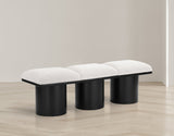 Pavilion Exquisite Black Boucle Fabric Bench - Art Deco Style with Luxurious Comfort & Versatile Design