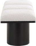Pavilion Exquisite Black Boucle Fabric Bench - Art Deco Style with Luxurious Comfort & Versatile Design