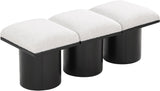 Pavilion Exquisite Black Boucle Fabric Bench - Art Deco Style with Luxurious Comfort & Versatile Design