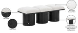 Pavilion Elegant Boucle Fabric Bench with Art Deco Design and Luxurious Seat Cushion for Your Space