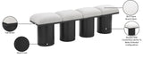 Pavilion Stylish Boucle Fabric Bench with Luxurious Cushion and Art Deco Design for Any Space