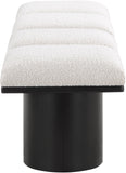 Pavilion Stylish Boucle Fabric Bench with Luxurious Cushion and Art Deco Design for Any Space