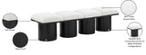 Pavilion Black Boucle Fabric Bench - Elegant Art Deco Seating with Luxurious Cushion and Style