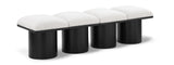 Pavilion Black Boucle Fabric Bench - Elegant Art Deco Seating with Luxurious Cushion and Style