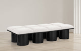 Pavilion Elegant Boucle Fabric Bench - Stylish Art Deco Seating for Entryway, Bedroom & Beyond