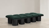 Pavilion Black Boucle Fabric Bench - Stylish Art Deco Seating with Luxurious Cushion and Oak Base