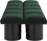 Pavilion Black Boucle Fabric Bench - Stylish Art Deco Seating with Luxurious Cushion and Oak Base