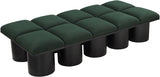 Pavilion Black Boucle Fabric Bench - Stylish Art Deco Seating with Luxurious Cushion and Oak Base