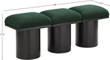 Pavilion Exquisite Black Boucle Fabric Bench - Art Deco Style with Luxurious Comfort & Versatile Design