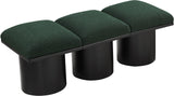 Pavilion Exquisite Black Boucle Fabric Bench - Art Deco Style with Luxurious Comfort & Versatile Design