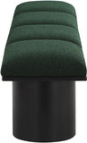 Pavilion Black Boucle Fabric Bench - Elegant Art Deco Seating with Luxurious Cushion and Style