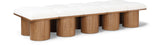 Pavilion Cream Boucle Fabric Bench - Luxurious Art Deco Seating with Oak Veneer and Cushion Comfort