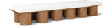 Pavilion Cream Boucle Fabric Bench - Luxurious Art Deco Seating with Oak Veneer and Cushion Comfort