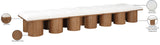 Pavilion Cream Boucle Fabric Bench - Luxurious Art Deco Seating with Oak Veneer and Cushion Comfort