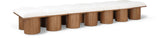 Pavilion Cream Boucle Fabric Bench - Luxurious Art Deco Seating with Oak Veneer and Cushion Comfort