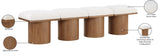 Pavilion Cream Boucle Fabric Bench - Luxurious Art Deco Seating with Oak Veneer and Cushion Comfort