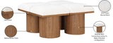 Pavilion Cream Boucle Fabric Bench - Luxurious Art Deco Seating with Oak Veneer and Cushion Comfort