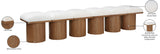 Pavilion Cream Boucle Fabric Bench - Luxurious Art Deco Seating with Oak Veneer and Cushion Comfort