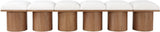 Pavilion Cream Boucle Fabric Bench - Luxurious Art Deco Seating with Oak Veneer and Cushion Comfort