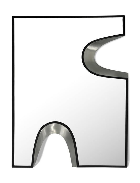 Soleil Mirror - Unique Puzzle-Shaped Art Deco Design with Glamorous Black and Silver Accents