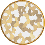 Butterfly Glass End Table with Stunning Gold Foil Design and Metal Butterfly Accents for Stylish Spaces